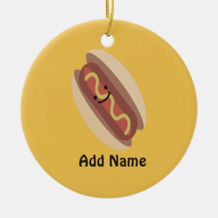 Niedlich Kawaii Hot Dog Keramik Ornament