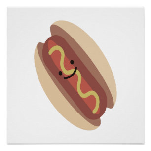 Niedlich Kawaii Hot Dog Poster
