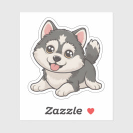 Niedlich Kawaii Husky Adorable Husky Pup Design Aufkleber