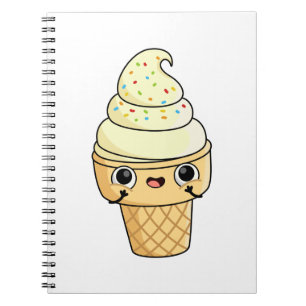 Niedlich Kawaii Ice Creme Cone Notizblock