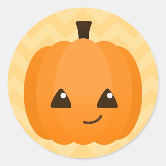 Niedlich Kawaii Jack o'Lantern Runder Aufkleber (Vorderseite)