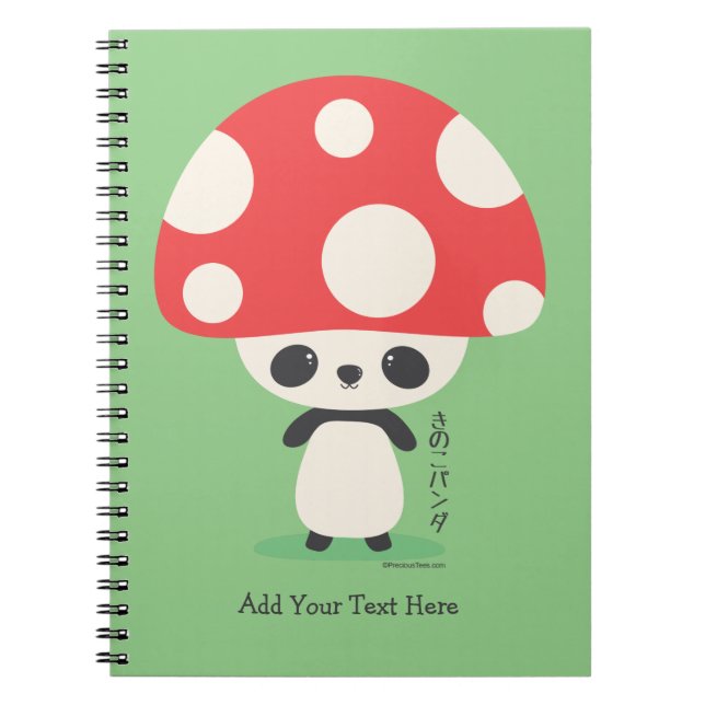 Niedlich Kawaii Japanisch Kinoko Mushroom Panda Notizblock (Vorderseite)
