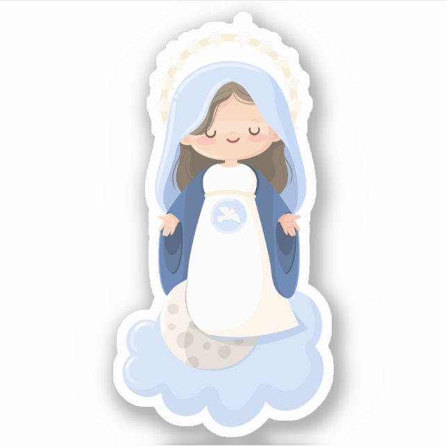 Niedlich Kawaii Jungfrau Mary Sticker (Vorderseite)