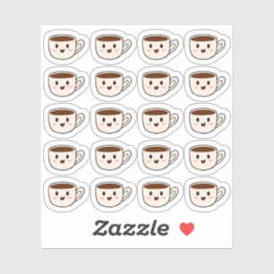Niedlich Kawaii Kaffee-Cup Kaffeepause Bujo Planer Aufkleber