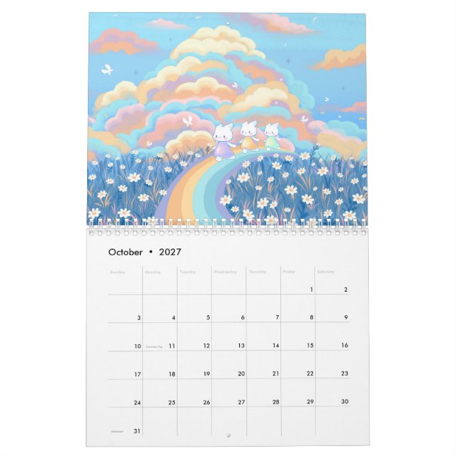 Niedlich Kawaii Kalender (Okt 2027)