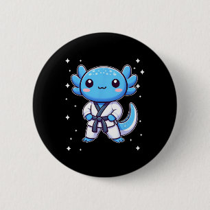 Niedlich Kawaii Karate Axolotl Martial Arts Button