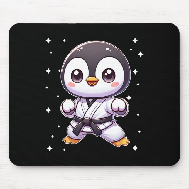 Niedlich Kawaii Karate Penguin Kampfkunst 1 Mousepad (Vorne)