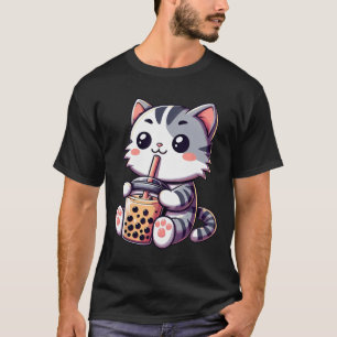 Niedlich Kawaii Katze Boba Blubble Milk Tee Anime 
