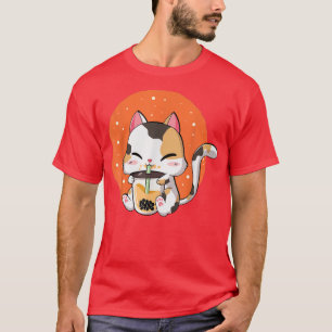 Niedlich Kawaii Katze Boba Blubble Milk Tee Anime 