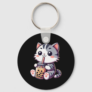 Niedlich Kawaii Katze Boba Blubble Milk Tee Anime  Schlüsselanhänger