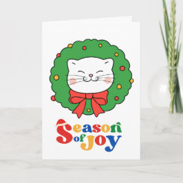 Niedlich Kawaii Katze Weihnachtsfeiertag Jahreszei Karte