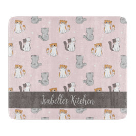 Niedlich Kawaii Katzen Personalisiert Schneidebrett