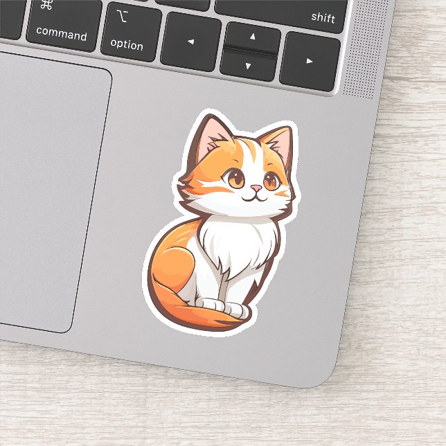 Niedlich Kawaii Kitten Aufkleber (Detail)