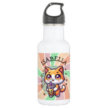Niedlich Kawaii Kitten mit Bubble Tee Personalisie