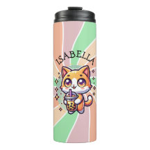 Niedlich Kawaii Kitten mit Bubble Tee Personalisie