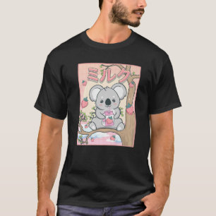 Niedlich Kawaii Koala Bear Erdbeermilch T-Shirt