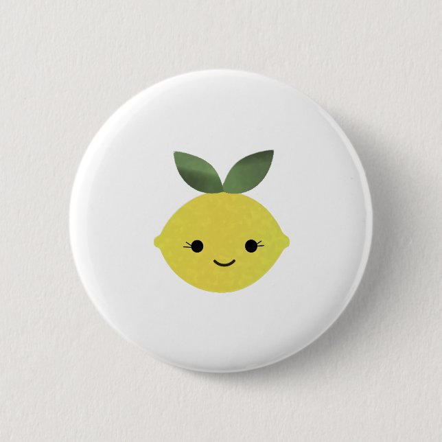 Niedlich Kawaii Lemon Button (Vorderseite)