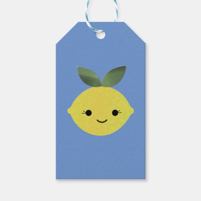 Niedlich Kawaii Lemon Geschenkanhänger (Vorderseite)