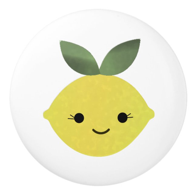Niedlich Kawaii Lemon Keramikknauf (Vorderseite)