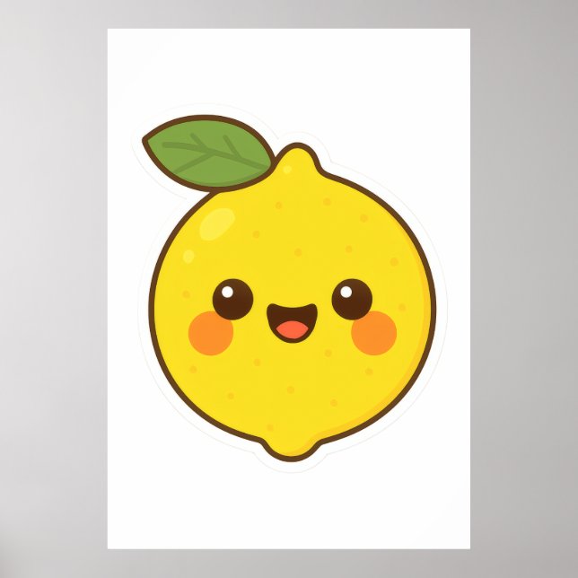 Niedlich Kawaii Lemon Poster (Vorne)