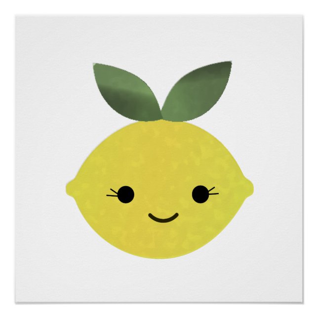 Niedlich Kawaii Lemon Poster (Vorderseite)