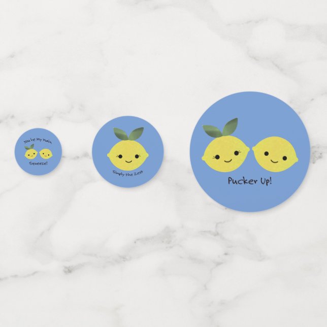 Niedlich Kawaii Lemons Konfetti (Vorderseiten)