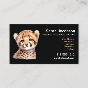 Niedlich Kawaii Leopard Babysitter House Sitter Ha Visitenkarte