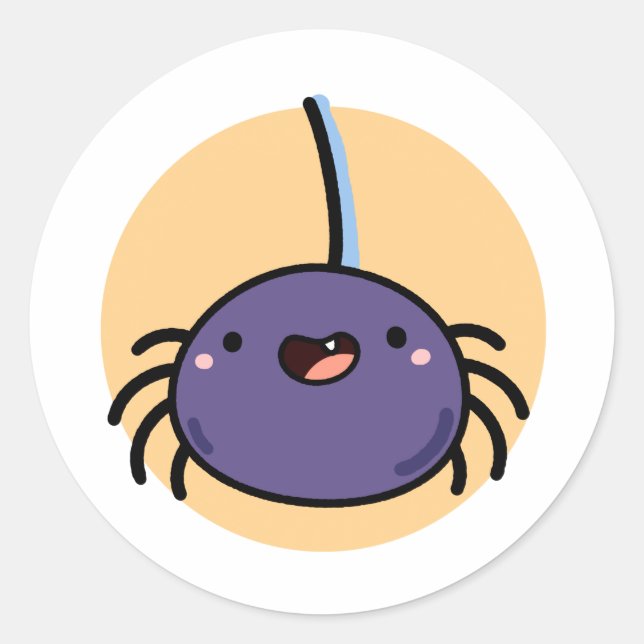 Niedlich Kawaii Lila Spider Runder Aufkleber (Vorderseite)