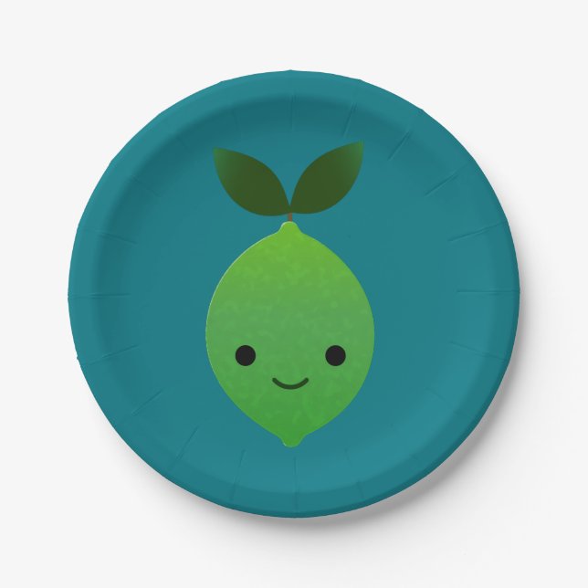 Niedlich Kawaii Limon Pappteller (Vorderseite)