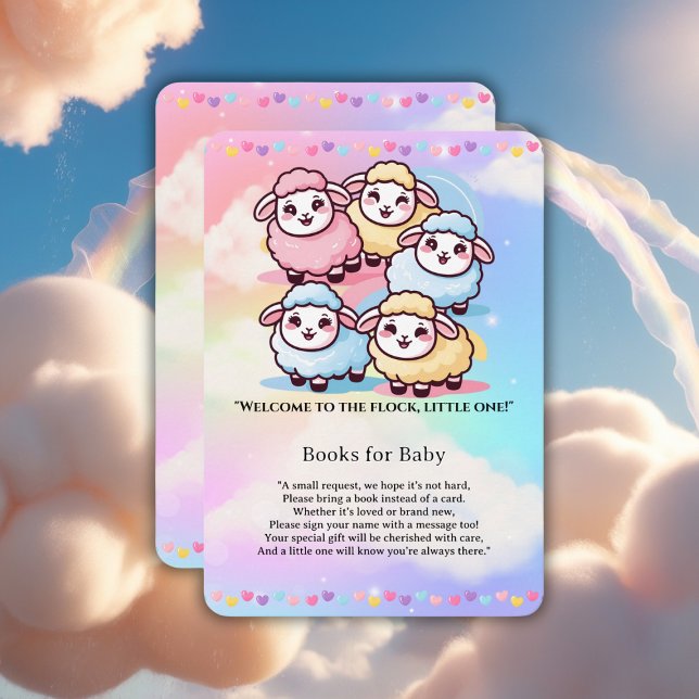 Niedlich Kawaii Little Lamb Baby Dusche Begleitkarte (Von Creator hochgeladen)