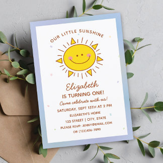 Niedlich Kawaii Little Sunshine Baby Erstgeburt Einladung