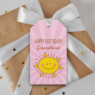 Niedlich Kawaii Little Sunshine Pink Happy Birthda Geschenkanhänger