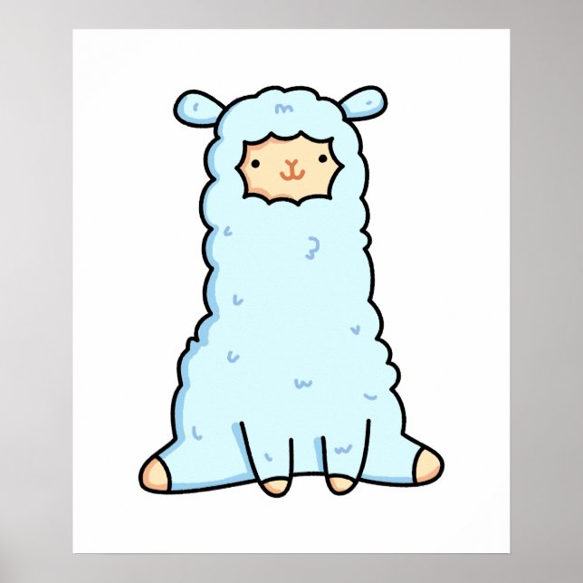 Niedlich Kawaii Llama Poster (Vorne)