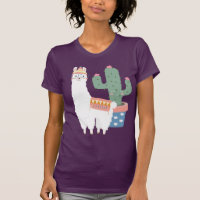 Niedlich Kawaii Llama und Kaktus Illustration