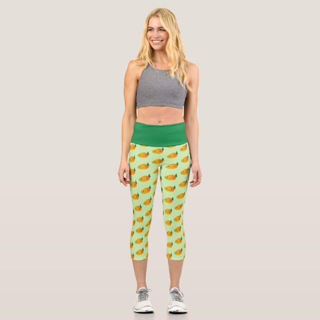 Niedlich Kawaii Mango Capri Leggings (Vorderseite)