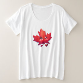 Niedlich Kawaii Maple Leaf | Elbows Up Canada Große Größe T-Shirt