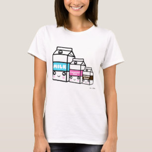 Niedlich Kawaii Milk Trio Sweet Dairy Japan Yum Fe T-Shirt
