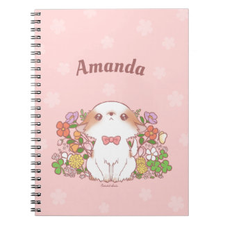 Niedlich Kawaii Mochi Pomchi mit Blume Individuell Notizblock