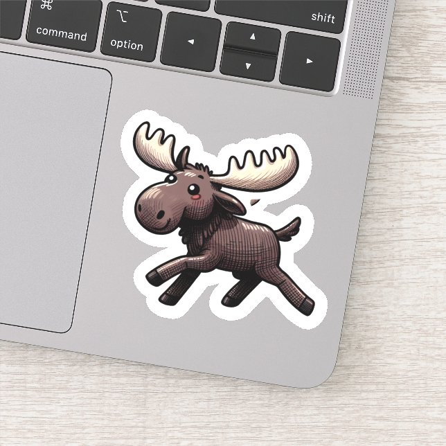 Niedlich Kawaii Moose Aufkleber (Detail)