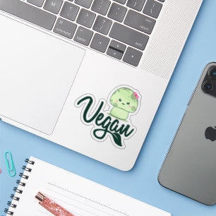 Niedlich Kawaii Mushroom Vegan Aufkleber