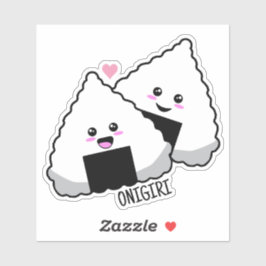 Niedlich Kawaii Onigiri japanisches Essen Aufkleber