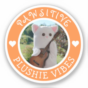 Niedlich Kawaii Orange Pawsitive Plushie Vibes Fot Aufkleber
