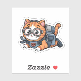 Niedlich Kawaii Orange Tabby Cat Scuba Diving Unde Aufkleber