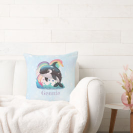 Niedlich Kawaii Orca Killer Whale Rainbows Schmett Kissen