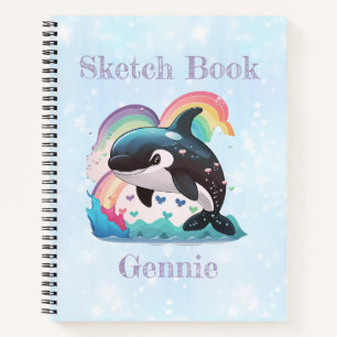 Niedlich Kawaii Orca Killer Whale Rainbows Schmett Notizbuch
