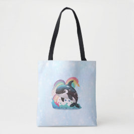 Niedlich Kawaii Orca Killer Whale Rainbows Schmett Tasche