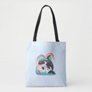 Niedlich Kawaii Orca Killer Whale Rainbows Schmett Tasche