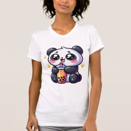 Niedlich Kawaii Panda trinkt Boba Bubble Tea Kawai T-Shirt