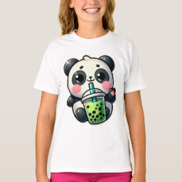 Niedlich Kawaii Panda trinkt Boba Bubble Tea Kawai T-Shirt