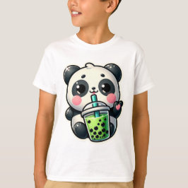Niedlich Kawaii Panda trinkt Boba Bubble Tea Kawai T-Shirt